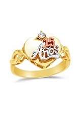 marvelous three tone gold cubic zirconia heart birthday baby ring  